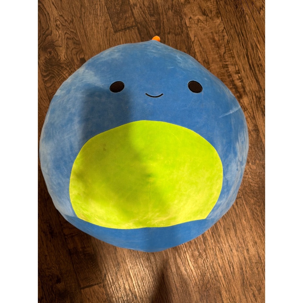 Squishmallows Blue Dinosaur Plush Kellytoy 24 Inch Green Belly Orange Scales Toy